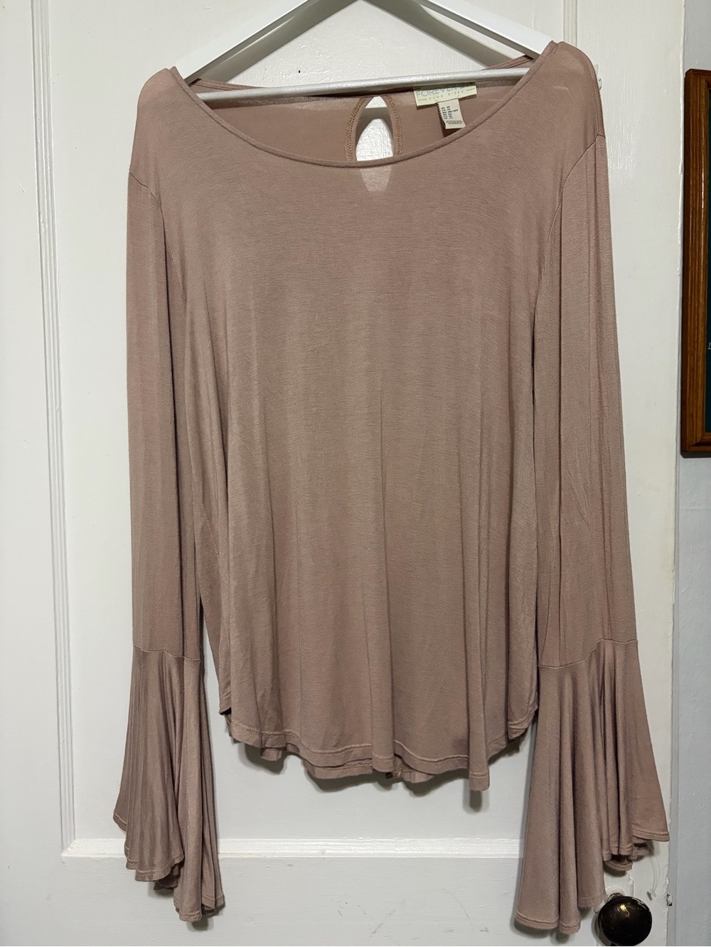Forever 21 Plus Mauve Bell-Sleeve Long Sleeve Top 3x